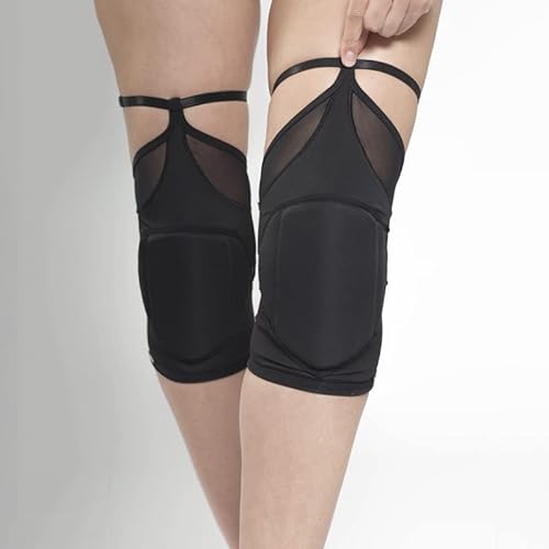 Queen Wear – Black Fire – Pole Dance Knee Pads – Perfect Woman Protection for Ballet Modern Dance and Indoor Sports… (XS) - XS
