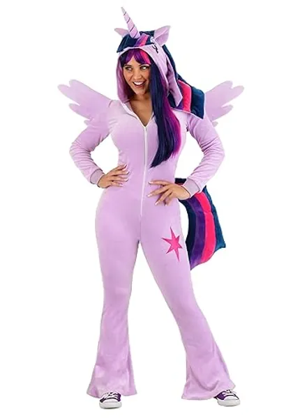 My Little Pony Twilight Sparkle Costume Purple Winged Unicorn Jumpsuit with Wings, Tail - Medium - Costume