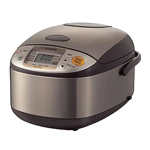 Zojirushi NS-TSC10 Micom Rice Cooker and Warmer, 5.5 cups, Uncooked, Stainless Brown - 5.5 cups
