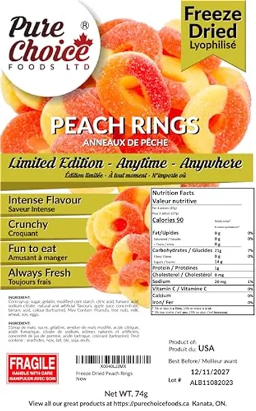 Freeze Dried Peach Rings