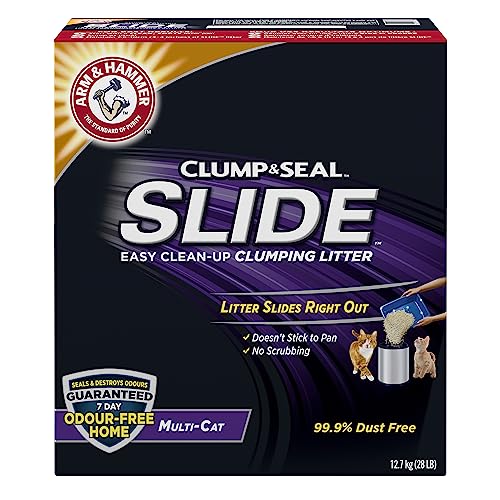 Arm & Hammer Clump & Seal Slide Clay Cat Litter, 12.7kg, Odour Control, Dust Free, Clumping Litter - Slide