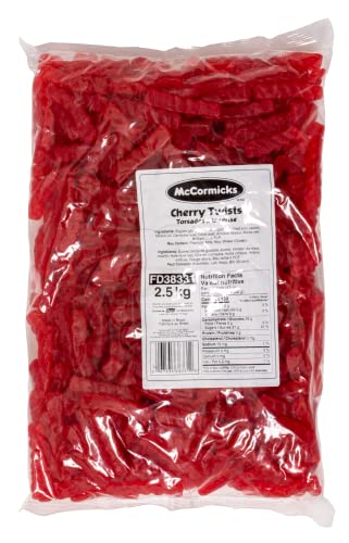 McCormicks, Cherry Twists - Gummies - Bulk Candy Bag, 1.8kg - Cherry Twists