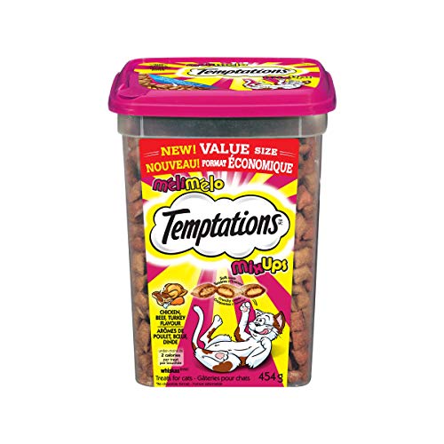 Temptations Mix-Ups Cat Treats, (Chicken, Turkey & Beef Flavour), 454 g (Pack of 1) - Cat Treats - Chicken - Turkey - Beef - 454 g (Pack of 1)