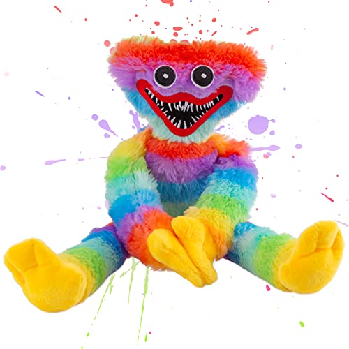 Ainvliya Huggy Wuggy Plush, Soft Plush Toy Colorful, Sausages Monster Horror Doll Gifts, Stuffed Toys Doll for Game Fans Kids Birthday Christmas Party (Rainbow) - Rainbow