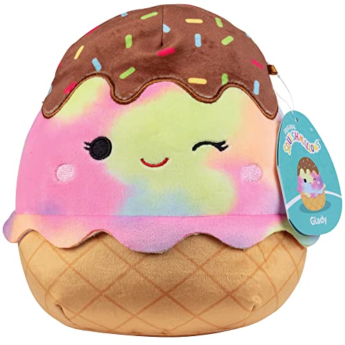 Squishmallow 8" Tie Dye Ice Cream Plush - Cute and Soft Stuffed Animal Toy - Official Kellytoy - Great Gift for Kids