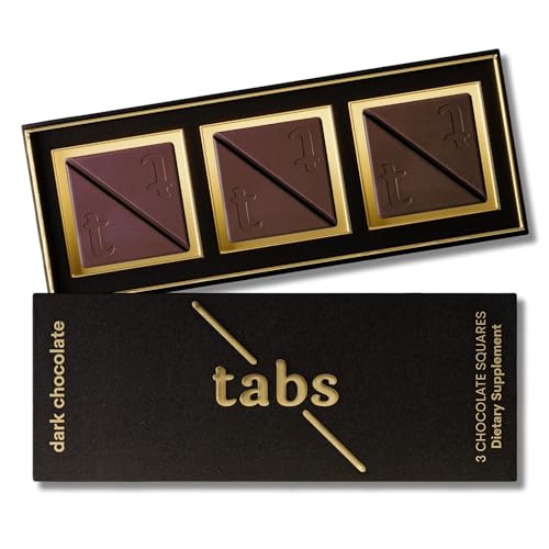 Tabs Chocolate Squares for Couples (1 Box) - Dark Chocolate Bar to Improve Mood - Vegetarian, Gluten-Free for Men & Women - 1
