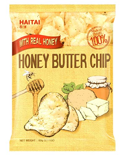 Haitai Honey Butter Chip New Korea Potato Snack (60g x 8) - Honey - 2.1 Ounce (Pack of 8)