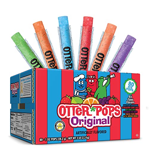 Otter Pops Freezer Bars, Fat Free Ice Pops, Original Flavors (80ct - 1oz bars) - 1 Ounce (Pack of 80)