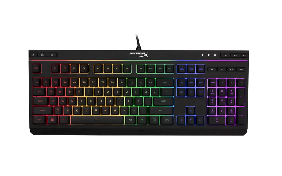 HyperX Alloy Core RGB – Membrane Gaming Keyboard, Comfortable Quiet Silent Keys with RGB LED Lighting Effects, Spill Resistant, Dedicated Media Keys, Compatible with Windows 10/8.1/8/7 – Black - Keyboard