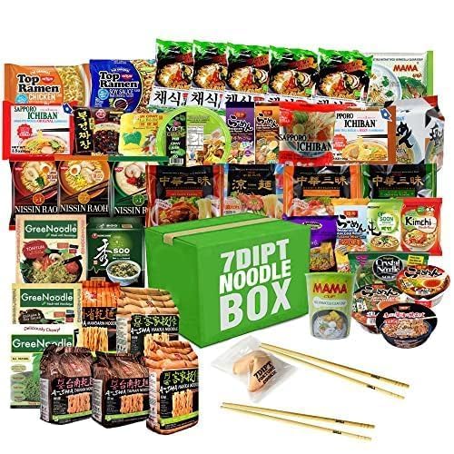 Assorted Ramen Variety Bundle. Instant Noodle Box w/Fortune Cookie & Chopsticks - Nong Shim, Nissin, Samyang, Mama, Acecook, Kung-Fu, Ottogi with Extra Mix Brands. (Non Spicy (15 pack)) - Non Spicy (15 pack)