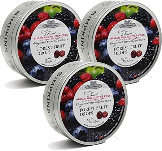 Simpkins Sugar Free Forest Fruit Travel Sweets 175g Tin (Pack of 3) - Forest Fruit - 175 g (Pack of 3)