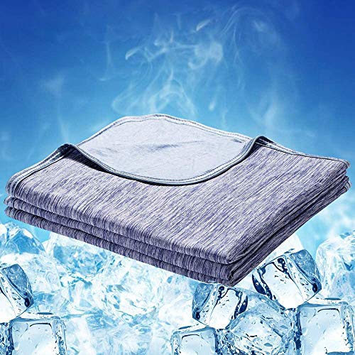 Luxear Cooling Blanket for Summer, Throw Blanket With Arc-Chill Technology Keep Cool For Sofa Bed, Comfort Soft Nap Blanket Fabric Breathable Adult Baby Children, King Size 200 x 220 Cm, Blue - Blue - 200 x 220 cm