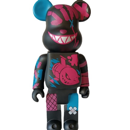 Bearbrick 400% Violent Bear Building Block Bear League of Legends Jinx Game Action Model Fashion Art Collectible Home Decoration Size 28cm (11 inches) A