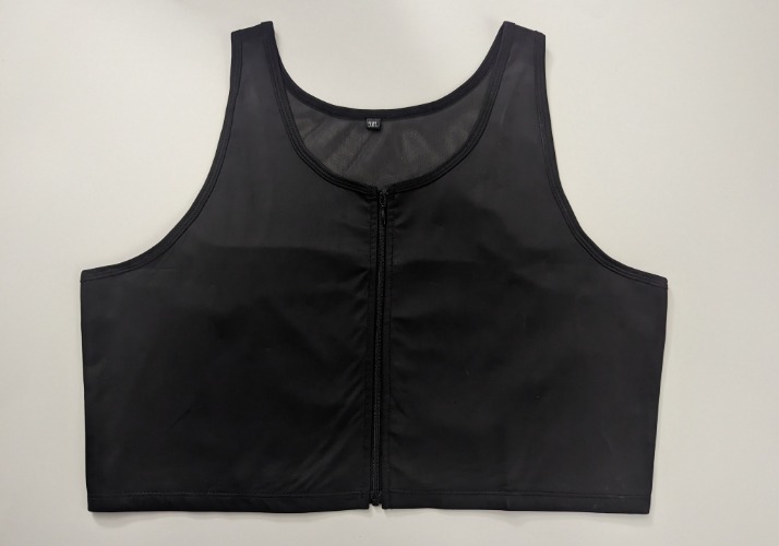Black Zippered Crop Top Binder - S