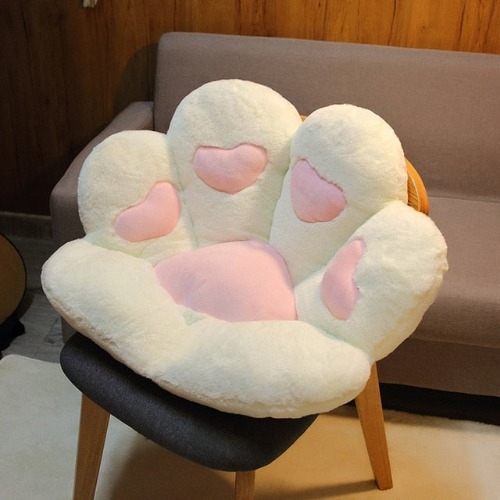 Cozy 1pc/ 2 Sizes Soft Paw Pillow Cushion for Chair - heart white / 80cm