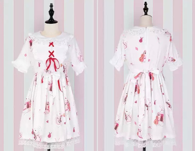 Bunny Lolita Dress | Large / White Short
