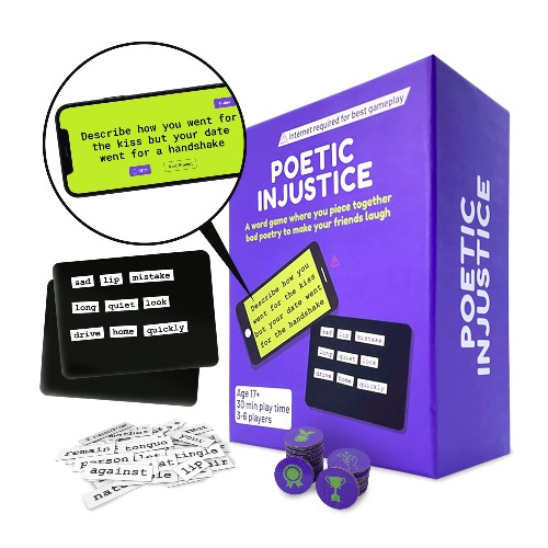Poetic Injustice - A Word Game Where You Make Bad Poetry for Laughs - Funny Magnetic Notes Game and Fun Party Game for Ages 17+ - Family Game Night Magnet Word Games
