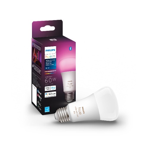 Philips Hue White and Color Ambiance A19 E26 LED Smart Bulb, Bluetooth & Zigbee Compatible (Hue Hub Optional), Works with Alexa & Google Assistant – A Certified for Humans Device