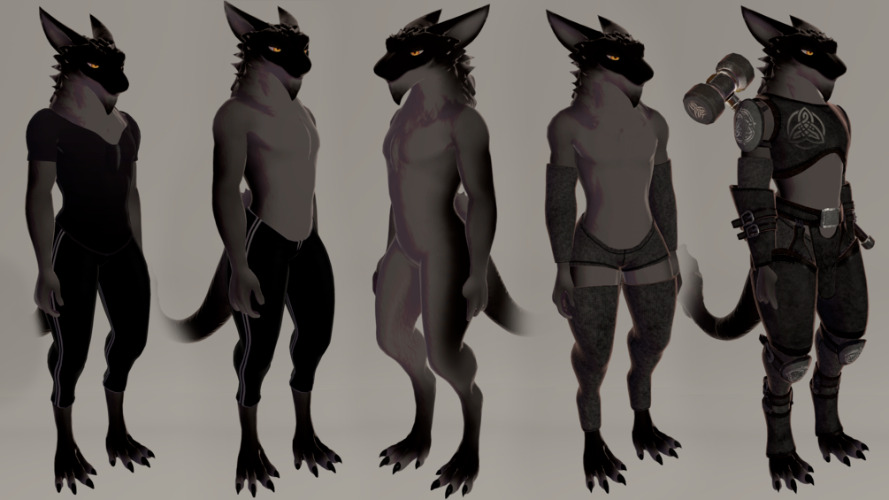 Sergal Warrior VRChat Avatar Base