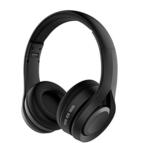 Gabba Goods Metallix Remix Wireless Bluetooth Over The Ear HiFi Stereo Over Ear Headphones with Microphone, Foldable Lightweight Bluetooth 5.0 Headphones for Travel/Cellphone/TV/PC - Black