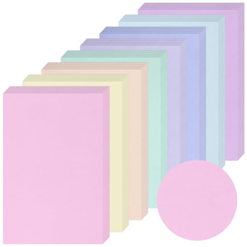 Geyoga 200 Sheets Colored Cardstock Paper Cardstock Starter Kit 4 x 6 Inch 190 GSM Thick Construction Paper Assorted Colors for Craft Scrapbook Party Kids School Supplies, 8 Colors(Sweet Color) - Sweet Color