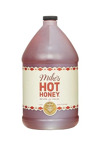 Mike's Hot Honey, America's #1 Brand of Hot Honey, Spicy Honey Infused with Chili Peppers, Certifiied-Kosher, Gluten-Free, Paleo-Friendly, Sweet Heat, Perfect for Hot Sauce Lovers (192oz Jug, 1 Pack) - 128 Fl Oz (Pack of 1)