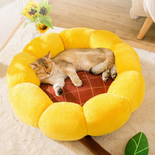 Sunflower Pet Sleeping Bed | Yellow / S