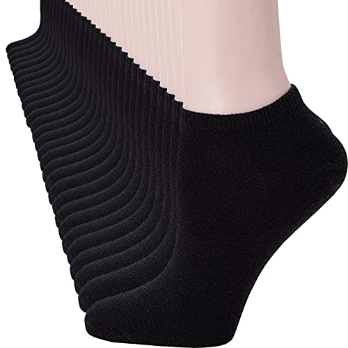 14 Pairs Low Cut Ankle Socks for Men/Women Thin Athletic Sock Pack Socks - 5-10 - Black
