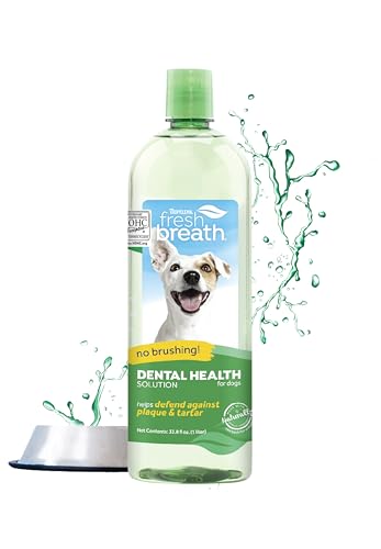 TropiClean Fresh Breath Original | Dog Oral Care Water Additive | Dog Breath Freshener Additive for Dental Health | VOHC Certified | Made in the USA | 33.8 oz. - Original - 33.8 fl oz (Pack of 1)