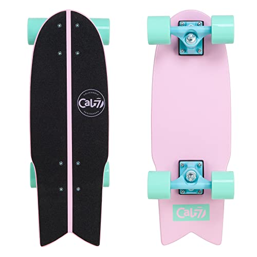 Cal 7 Fishtail Deck 22-inch Mini Cruiser Skateboard - Pansy