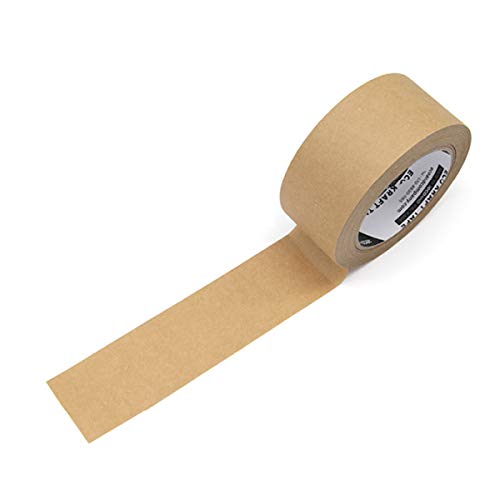 ECO-FRIENDLY Brown Kraft Paper Tape, 2” x 43 Yards, Writable Non-Coated Surface for Masking, Sealing, and Packaging Use, Eco-Friendly and Recyclable, Easy-to-Tear (Non-Printed) - Non-printed