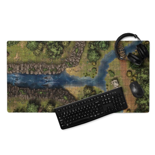 Wooden Stream Battle Map/Mousepad