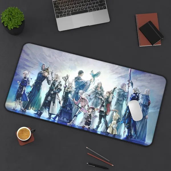 Final Fantasy XIV Endwalker Desk Mat | Endwalker Credits Mouse Pad | FFXIV Desk Mat | Anime Desk Mat | Gaming Mouse Pad | USA Made