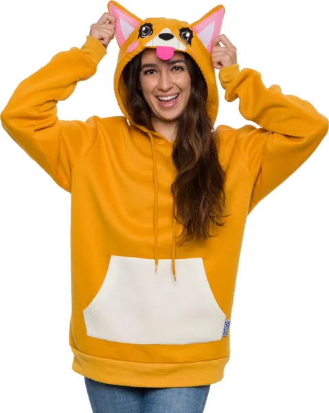 Funziez! unisex-adult mens Hoodie - XX-Large Corgi Tan