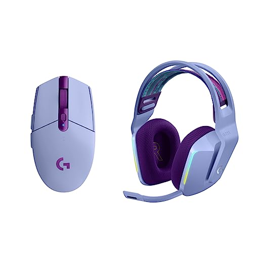 Logitech G305 Lightspeed Wireless Gaming Mouse + G733 Lightspeed Wireless Gaming Headset Bundle - Lilac - Lilac - Mouse + Headset