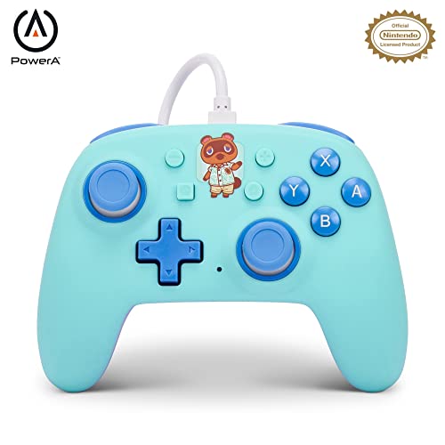 PowerA Nano Wired Controller for Nintendo Switch - Animal Crossing, Comfortable Ergonomics, Officially Licensed - Animal Crossing: Hello Tom Nook