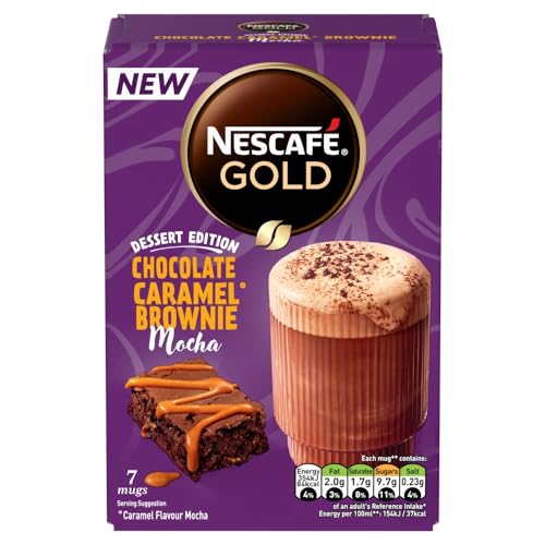 Nescafe Chocolate Caramel Brownie Mocha 7 x 21.4g Sachets, 100% Responsibly Sourced Coffee