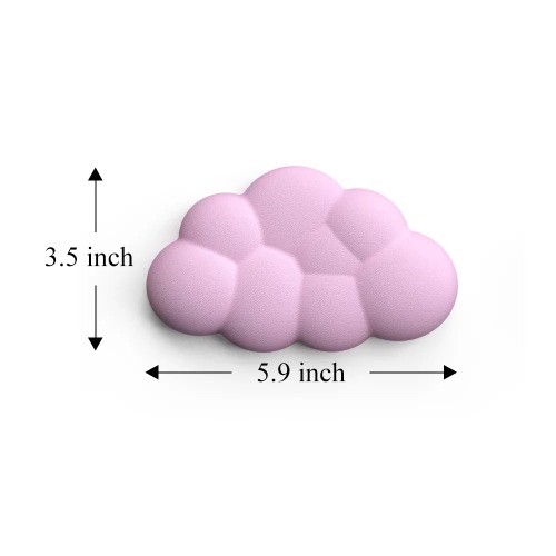 Cloud Keyboard Wrist Rest Memory Foam Wrist Support Cushion for Work and Gaming - pink short
