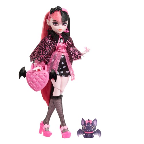 Monster High Draculaura Fashion Doll with Pink & Black Hair, Signature Look, Accessories & Pet Bat