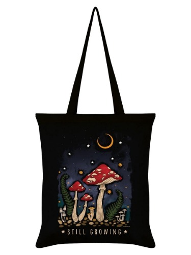 Magiska svampar som fortfarande växer tygväska svart 32 x 44 cm