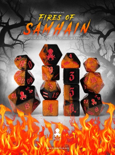 Fires of Samhain 14pc Dice Set inked in Red | Default Title