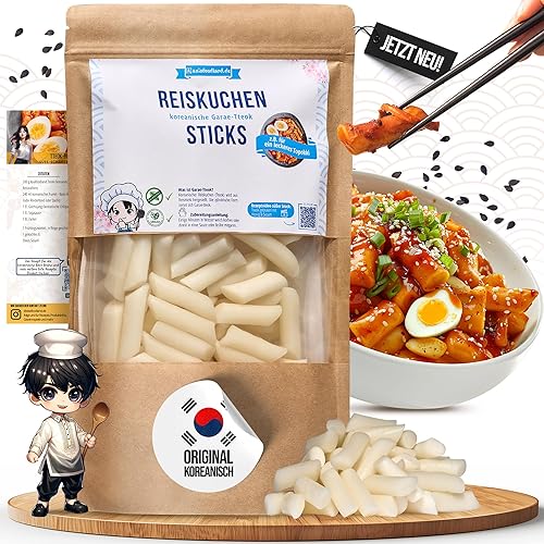 asiafoodland - Reiskuchen natur - Reis Sticks - Rice Cake - Reisnudeln - für z.B. Tteok-bokki/Topokki, 1er Pack (1 x 400g)