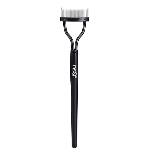 Eyelash Comb MSQ Eyelash Separator Mascara Applicator Eyelash Definer With Comb Cover Arc Designed Cosmetic Brushes Tool Black (1PCS) - Black