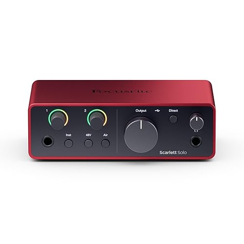Focusrite Scarlett Solo 4th Gen USB Audio Interface, for the Guitarist, Vocalist, or Producer — High-Fidelity, Studio Quality Recording, and All the Software You Need to Record - Scarlett Solo - 4th Gen