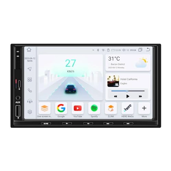 Android 12 7 pollici 8+128 GB Pulsanti fisici Supporto stereo per auto Wireless CarPlay/Android Auto, Mirrorlink, Ricarica mobile, Bluetooth, FM, Riproduzione musicale, Radio, Navigazione,4G