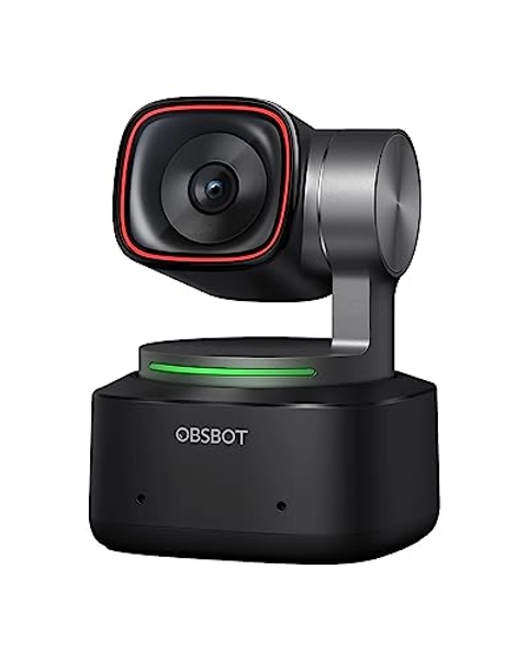 OBSBOT Tiny 2 - Webcam PTZ 4K con Tracciamento AI, Controllo Vocale, Controllo Gestuale, Auto-Focus, USB 3.0, Modalità Multiple, Webcam per PC, Conferenze, Streaming, Videochiamate, Zoom