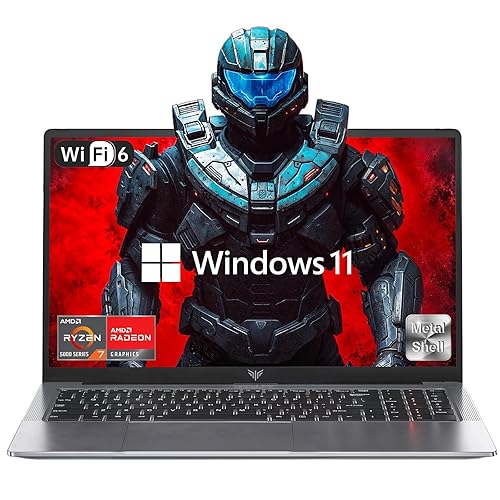 Gaming Laptop, Laptop Computer with AMD Ryzen 7 5700U (8C/16T, Up to 4.3GHz), 16GB RAM 512GB NVMe SSD Windows 11 laptop, Radeon RX Vega 8 Graphics, 16.0-inch Display, WiFi 6, 53Wh Battery, Backlit KB - Gray