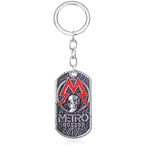 retsamradassaT Metro Key Chain Game Exodus 2033 Dog Tag Skull Pendant Metal Keychain