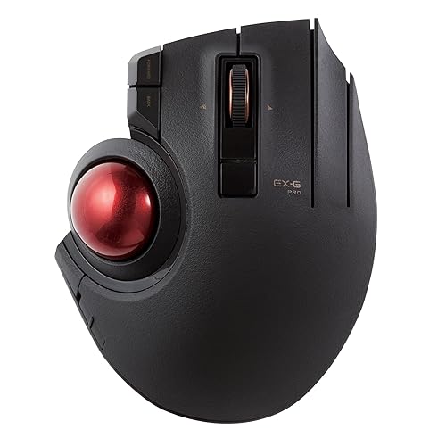 ELECOM Trackball Maus Kabellos, Ergonomische Maus, 3 Geräteanschluss, Kabelgebunden (USB), Bluetooth, Track Ball Maus, Daumensteuerung, Kompatibel für PC, Laptop, Mac, Windows, macOS, EX-G Pro