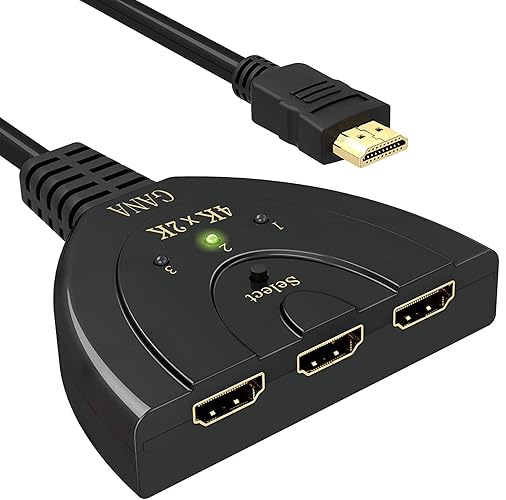 GANA HDMI Switch HDMI Switcher 4K | HDMI Verteiler HD HDMI Umschalter 3 In 1 Out mit 4K/1080P/3D für Xbox/PS3/PS4/Apple TV/Fire TV/Blu-Ray-DVD-Player - HDMI Switch-02